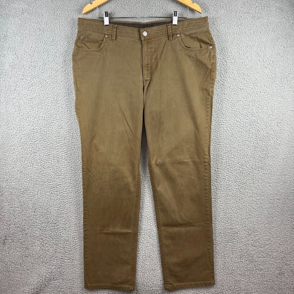Hiltl Two Face Green Chino Pants Mens 40x34 Stretch Cotton Blend 5 Pocket